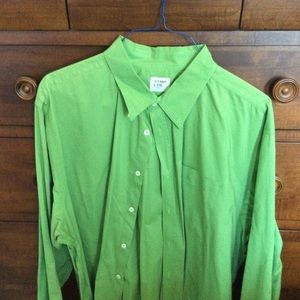 XXL Neon Green Mens Long Sleeve 100% cotton shirt.